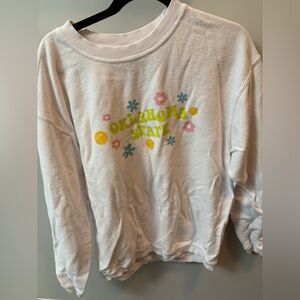 White Oklahoma State Sweatshirt with Floral Design